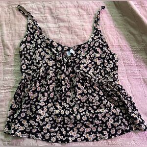 Hurley Black and White Floral Top